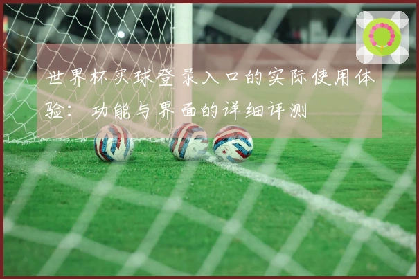 世界杯买球登录入口的实际使用体验：功能与界面的详细评测